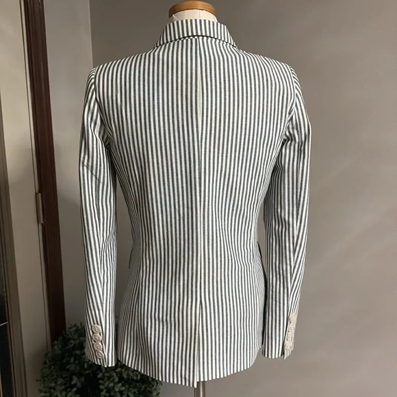 EVEREVE Tisbury stripe one button blazer blk white NWT cotton poly size XS